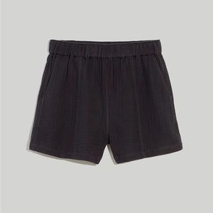 NWT Madewell Lightspun Easy Pull-on Shorts - Black Coal M
